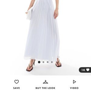 ASOS White Pleated A-Line Maxi Skirt Resort Wear